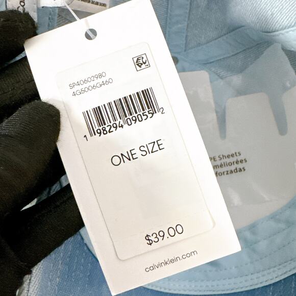 Calvin Klein 4G5006G460 Washed Denim Blue Embroidered Logo Baseball Cap main image 6